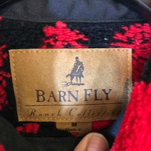 Women’s Barn Fly Ranch Collection Red & BlackPattern Button Up Jacket - Picture 13 of 15